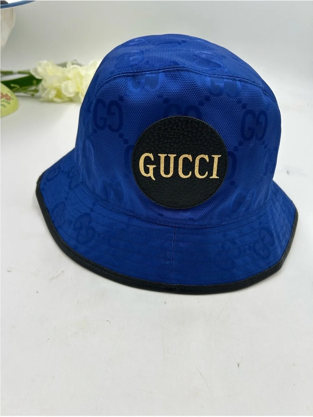 Gucci, blue monogram off the grid bucket hat size medium, made in Italy